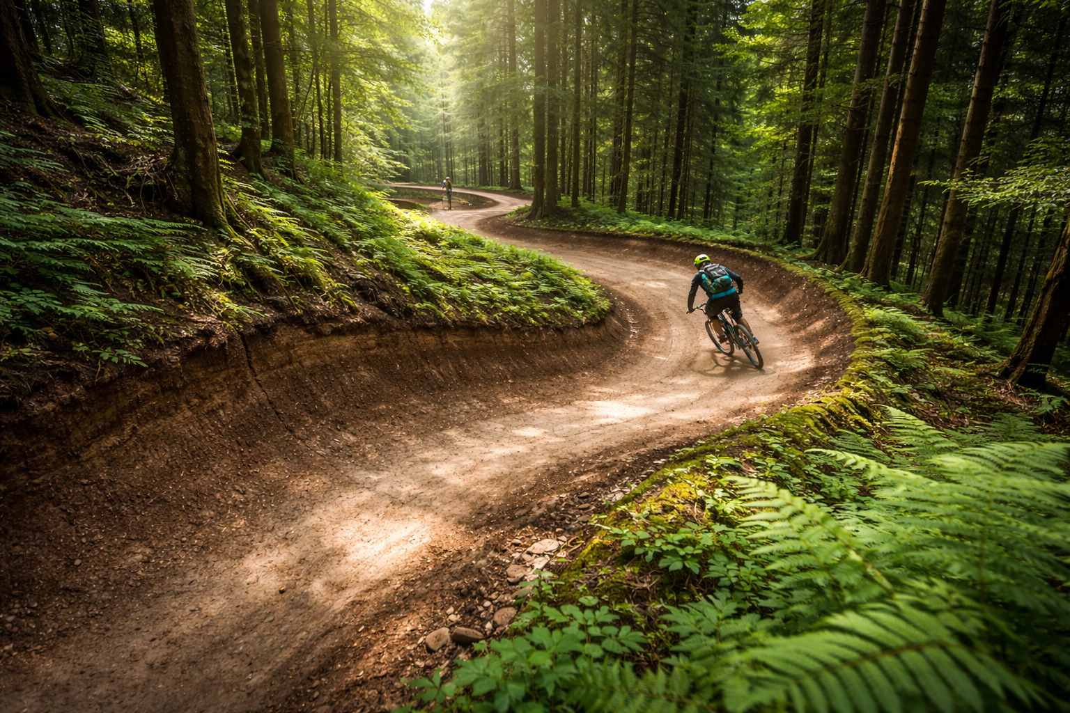 Mountainbike Trail im Wald